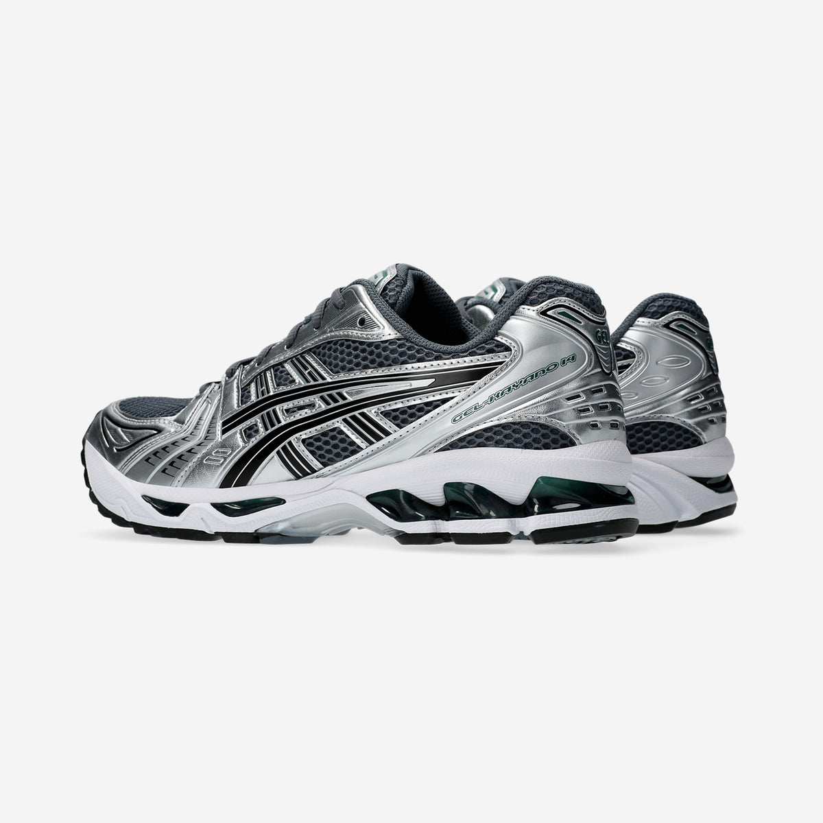 Asics GEL-Kayano 14 Metropolis Jasper Green, vue de trois-quarts