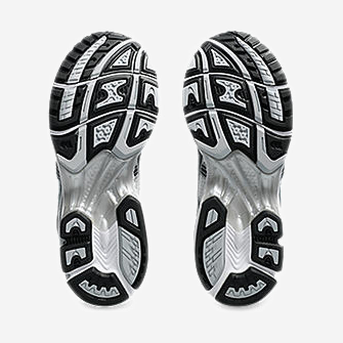 Asics GEL-Kayano 14 White Fjord Grey vue de dessus, laçage et mesh blanc