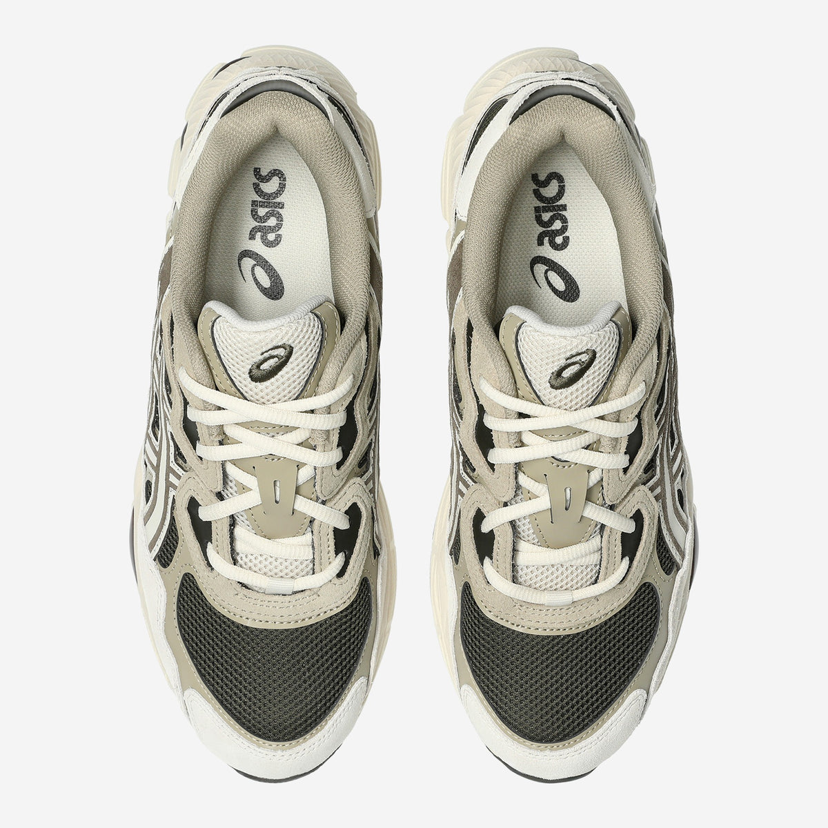 Asics GEL-NYC Black Coffee Sepia vue de dessus, lacets crème, à essayer chez Size à Ajaccio