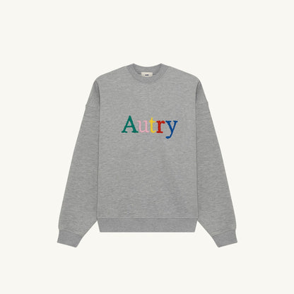 Autry Sweat Logo Multicolore Gris chiné, vue 1