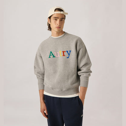 Autry Sweat Logo Multicolore Gris chiné, vue 2