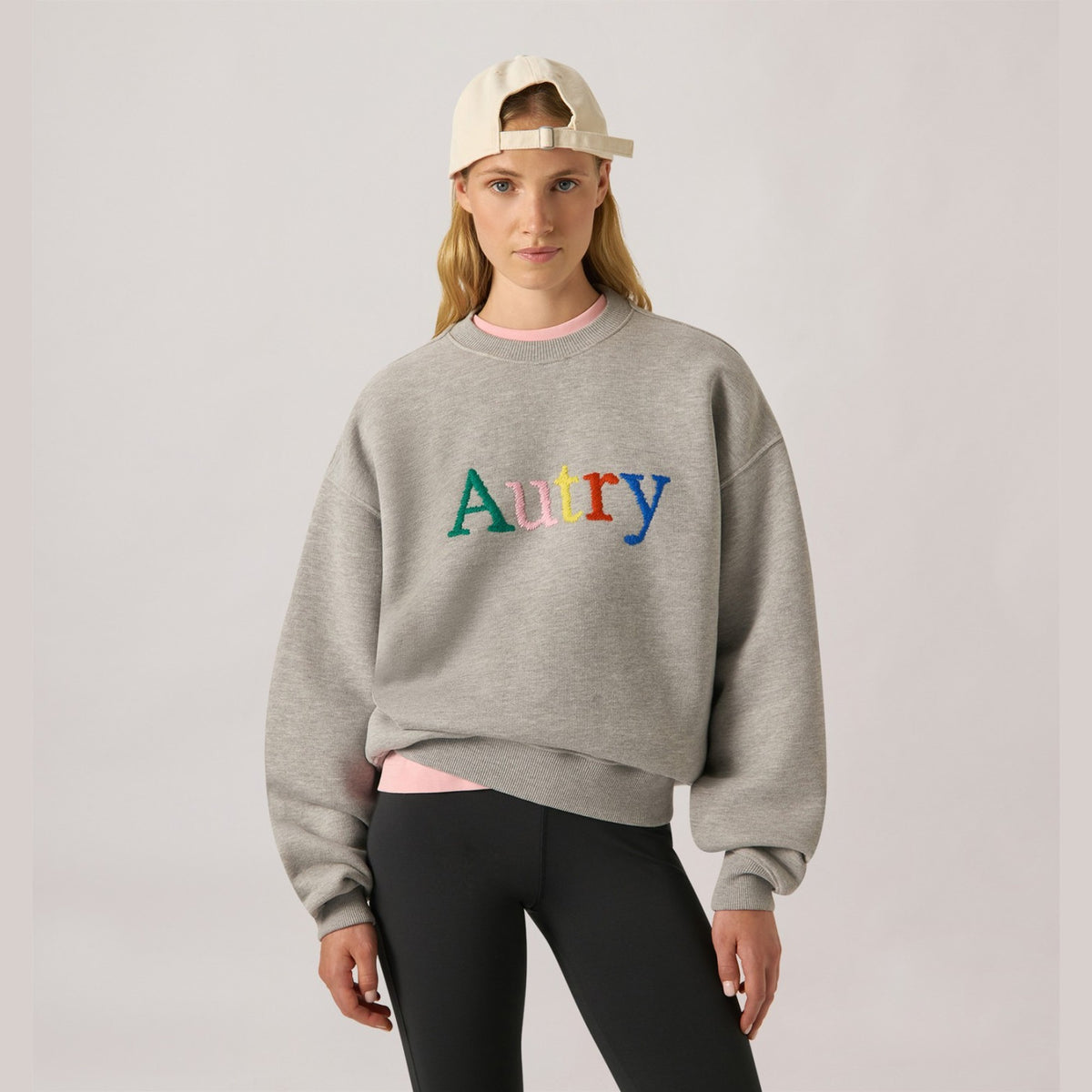 Autry Sweat Logo Multicolore Gris chiné, vue 3