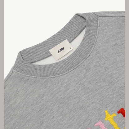 Autry Sweat Logo Multicolore Gris chiné, vue 6