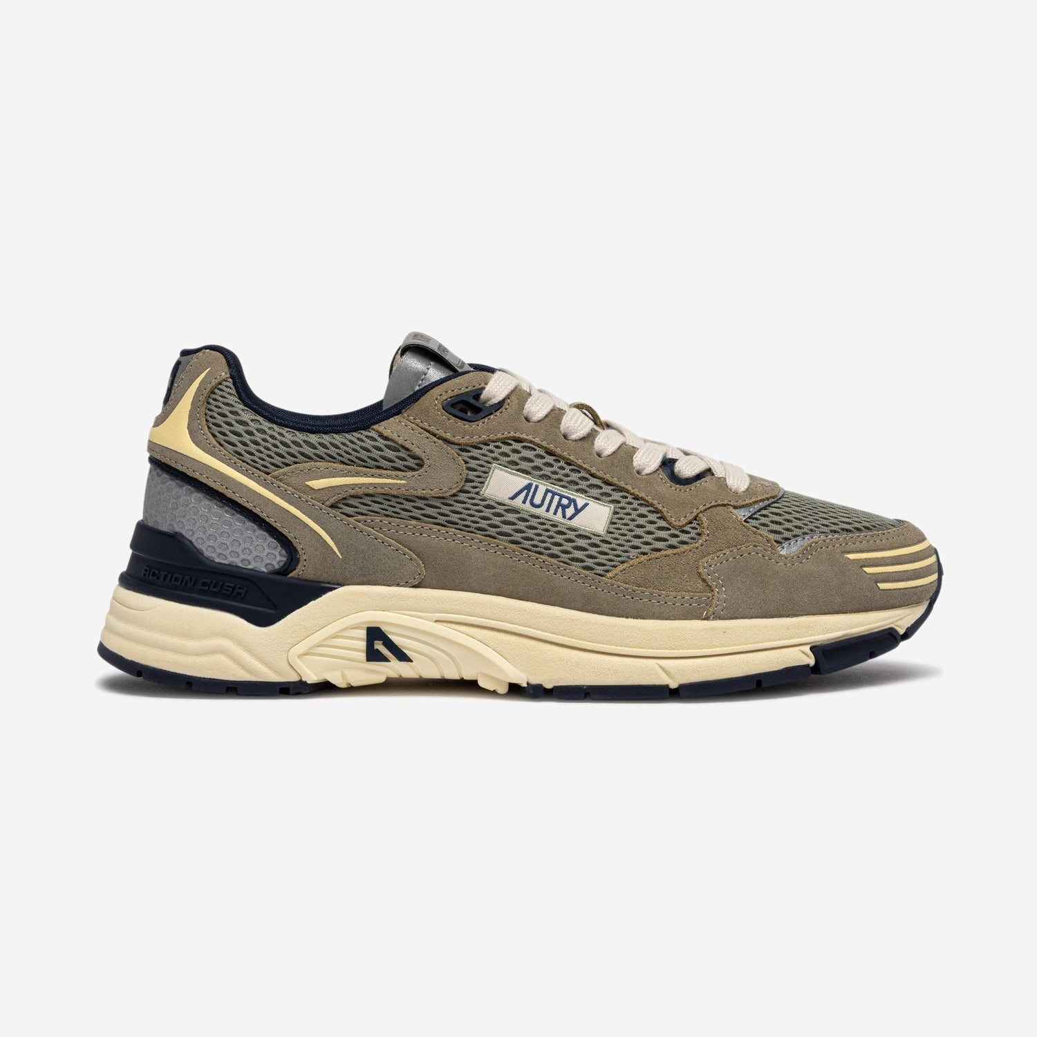 Autry Hyperway CI09, running rétro chunky en kaki, doré et bleu marine, chez For The Week à Ajaccio