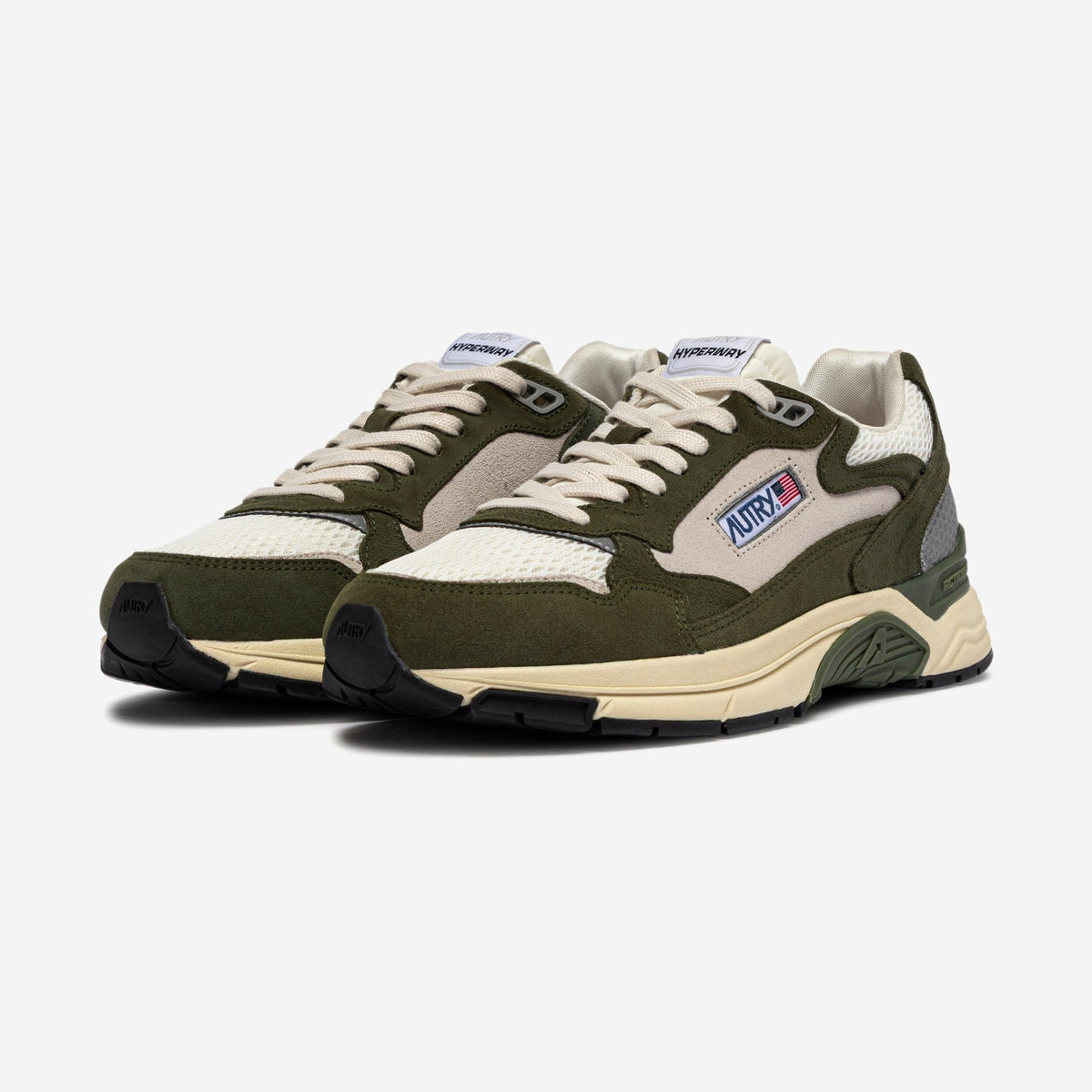 Autry Hyperway SA07 vue de profil, kaki et gris