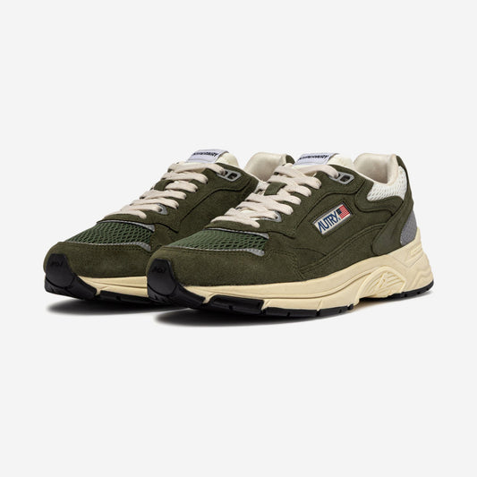 Autry Hyperway UM24 vue de profil, kaki, crème et gris