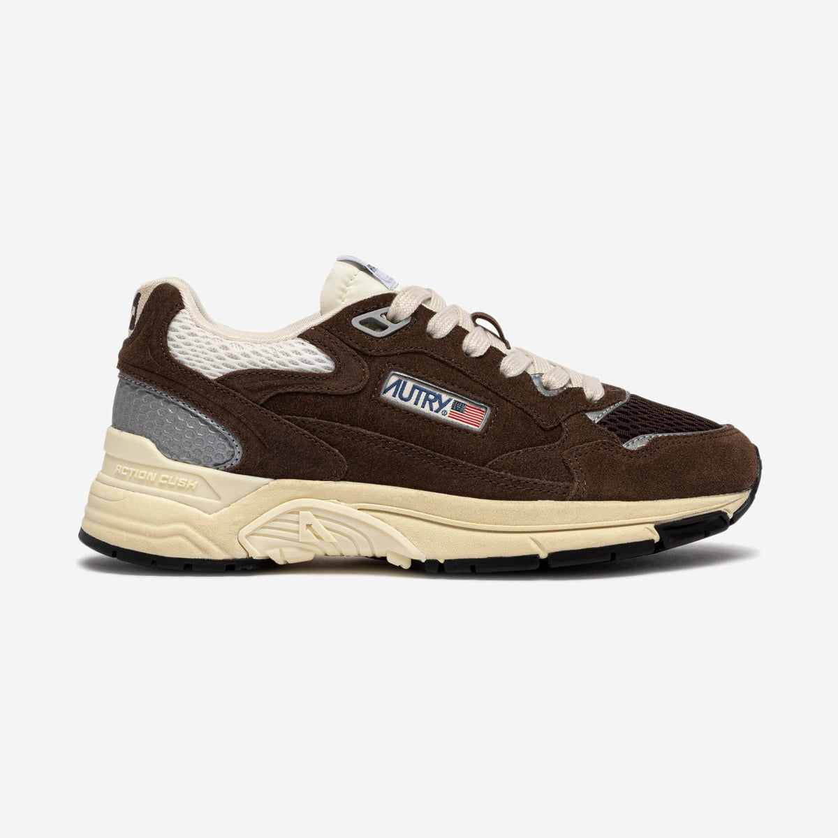 Autry Hyperway UM25, running rétro chunky en brun, crème et gris, chez For The Week à Ajaccio