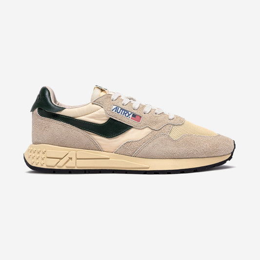 Autry Reelwind UT26, rétro-running en beige sable et vert foncé, chez For The Week à Ajaccio