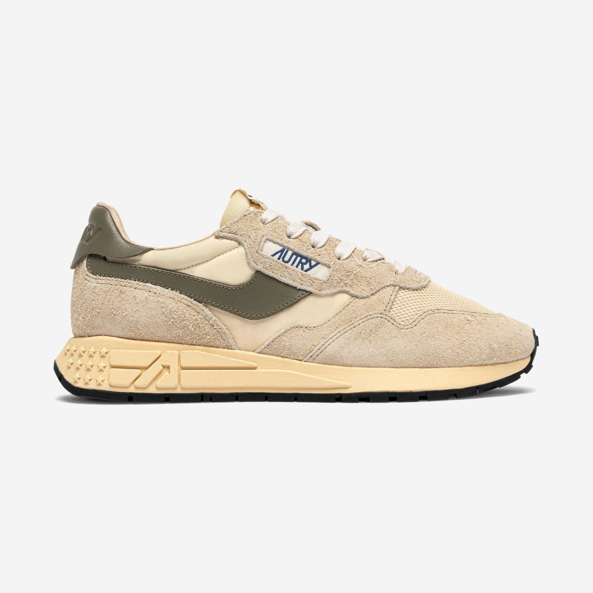 Autry Reelwind UT62, rétro-running en beige sable et kaki, chez For The Week à Ajaccio