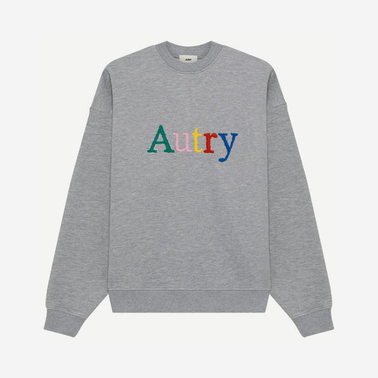 Autry Sweat Logo Multicolore Gris chiné, vue 1