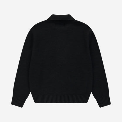 Arte Antwerp Stencil Zip Cardigan Black, vue de dos