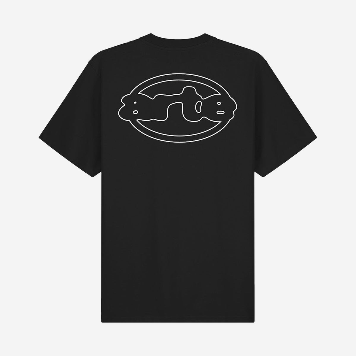 Arte Antwerp Emblem T-shirt Black, t-shirt noir avec emblème ovale arte sérigraphié en blanc dans le dos