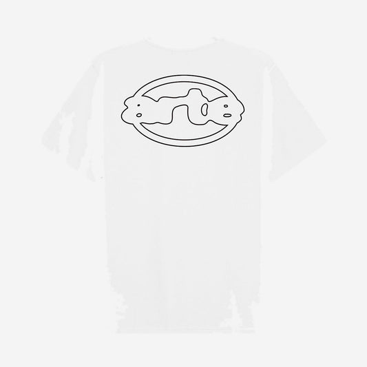 Arte Antwerp Emblem T-shirt White, t-shirt blanc avec emblème ovale arte sérigraphié en noir dans le dos