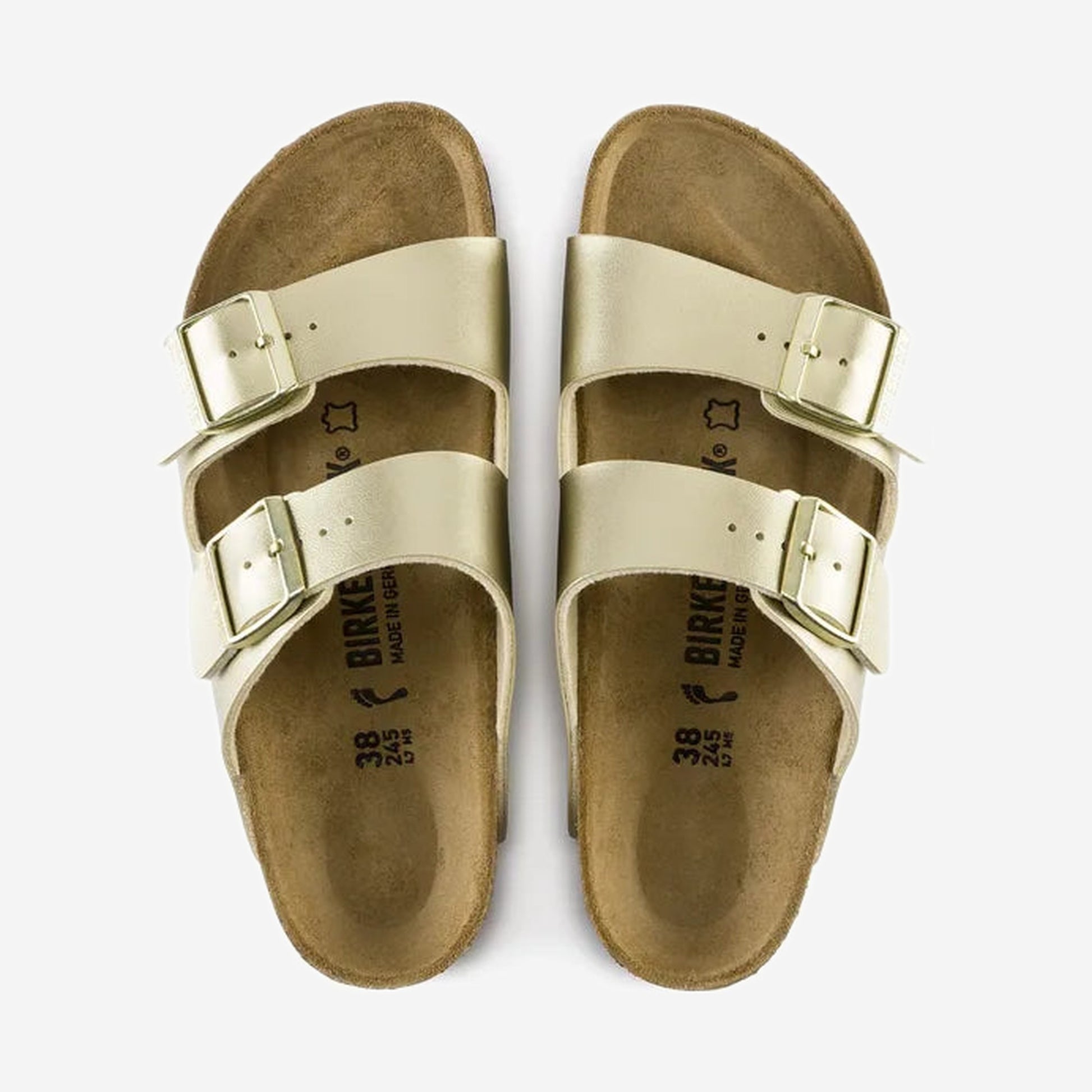 Birkenstock Arizona Gold, vue de trois-quarts
