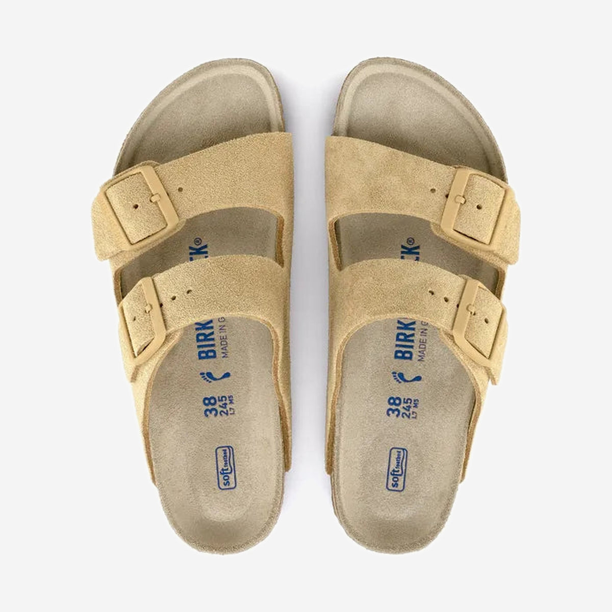 Birkenstock Arizona SFB Latte Cream, vue de trois-quarts