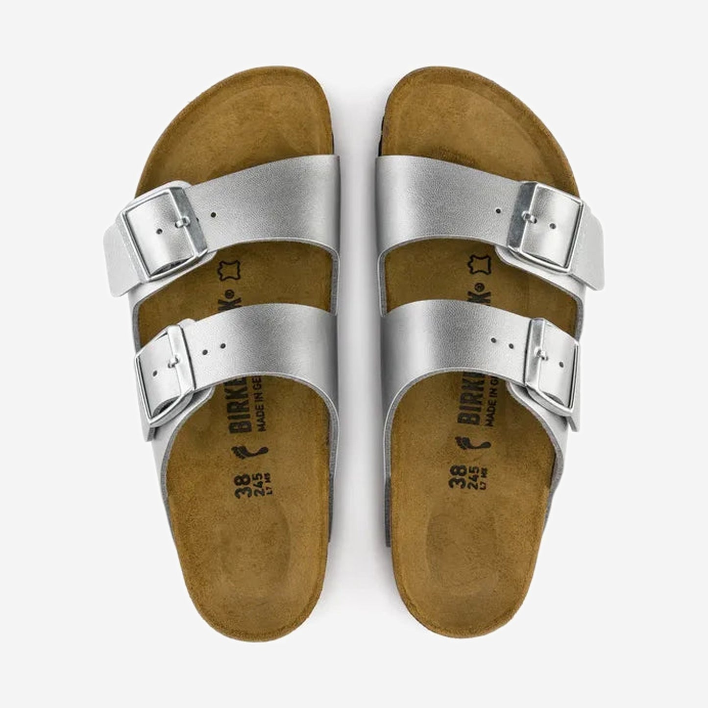 Birkenstock Arizona Silver, vue de trois-quarts