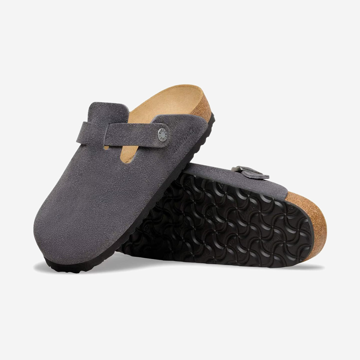 Birkenstock Boston Charcoal, vue de dos