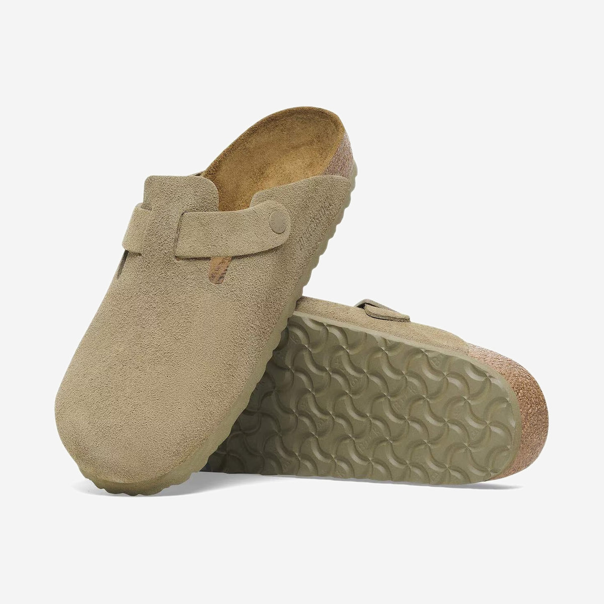Birkenstock Boston Faded Khaki, vue de dos