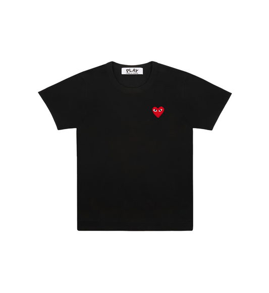 CDG Play Tshirt Red Hearth Black