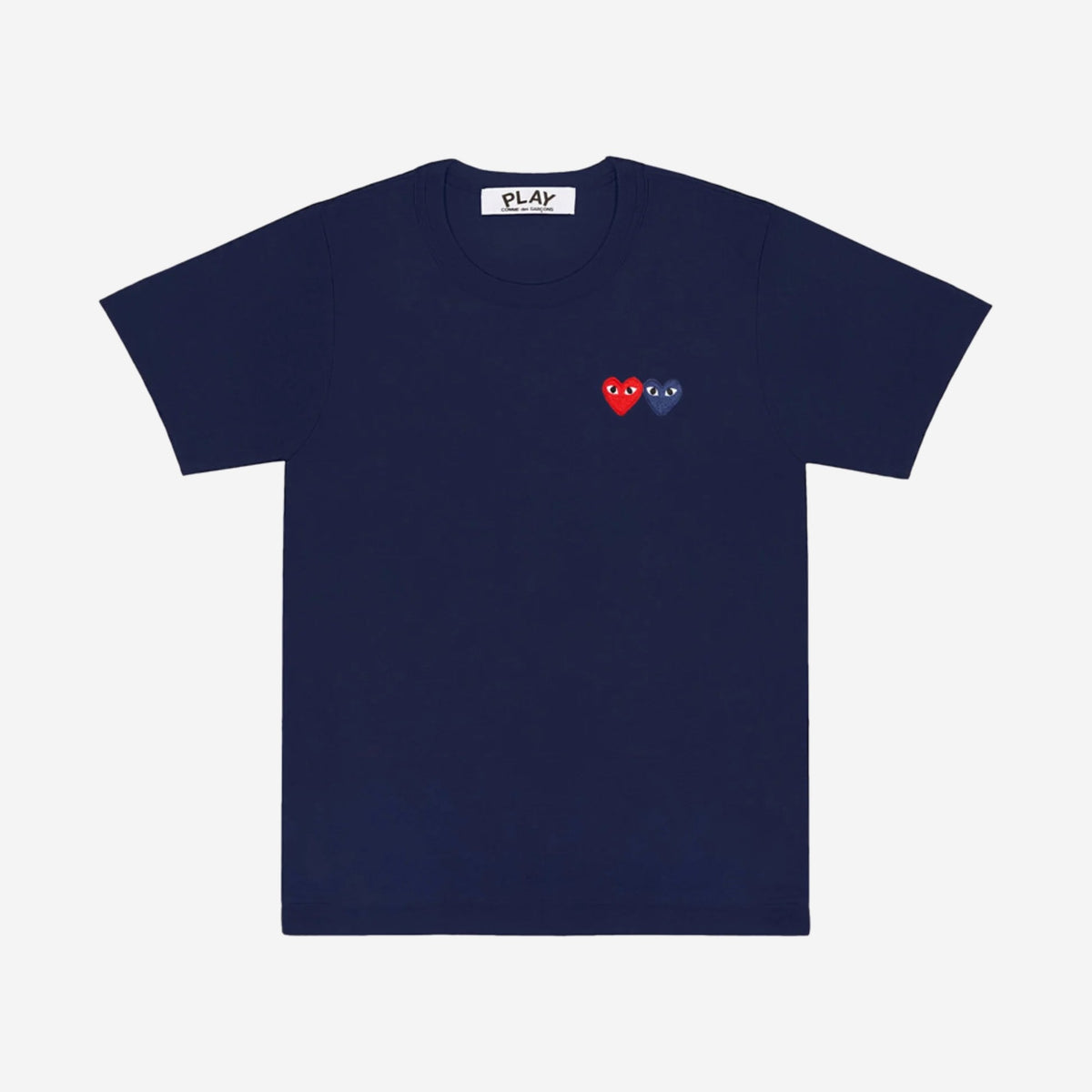 Comme des Garçons PLAY Tshirt Double Heart Navy, Comme des Garçons PLAY disponible chez For The Week à Ajaccio