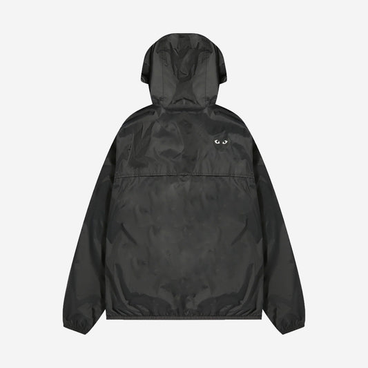 Comme des Garçons PLAY x K-Way Black, vue de face
