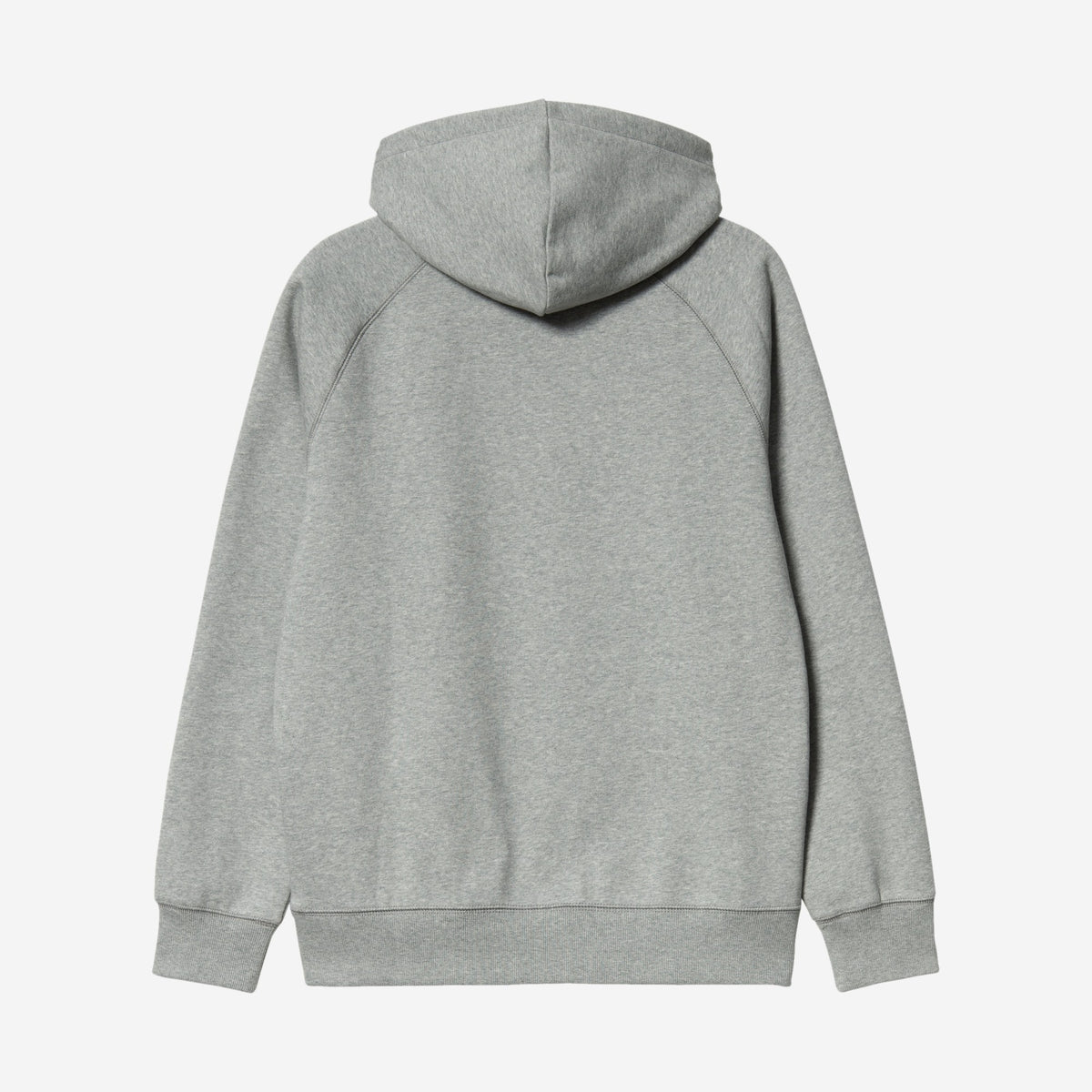 Carhartt WIP Hooded Chase Sweatshirt Grey Heather/Gold, à plat, vue de dos