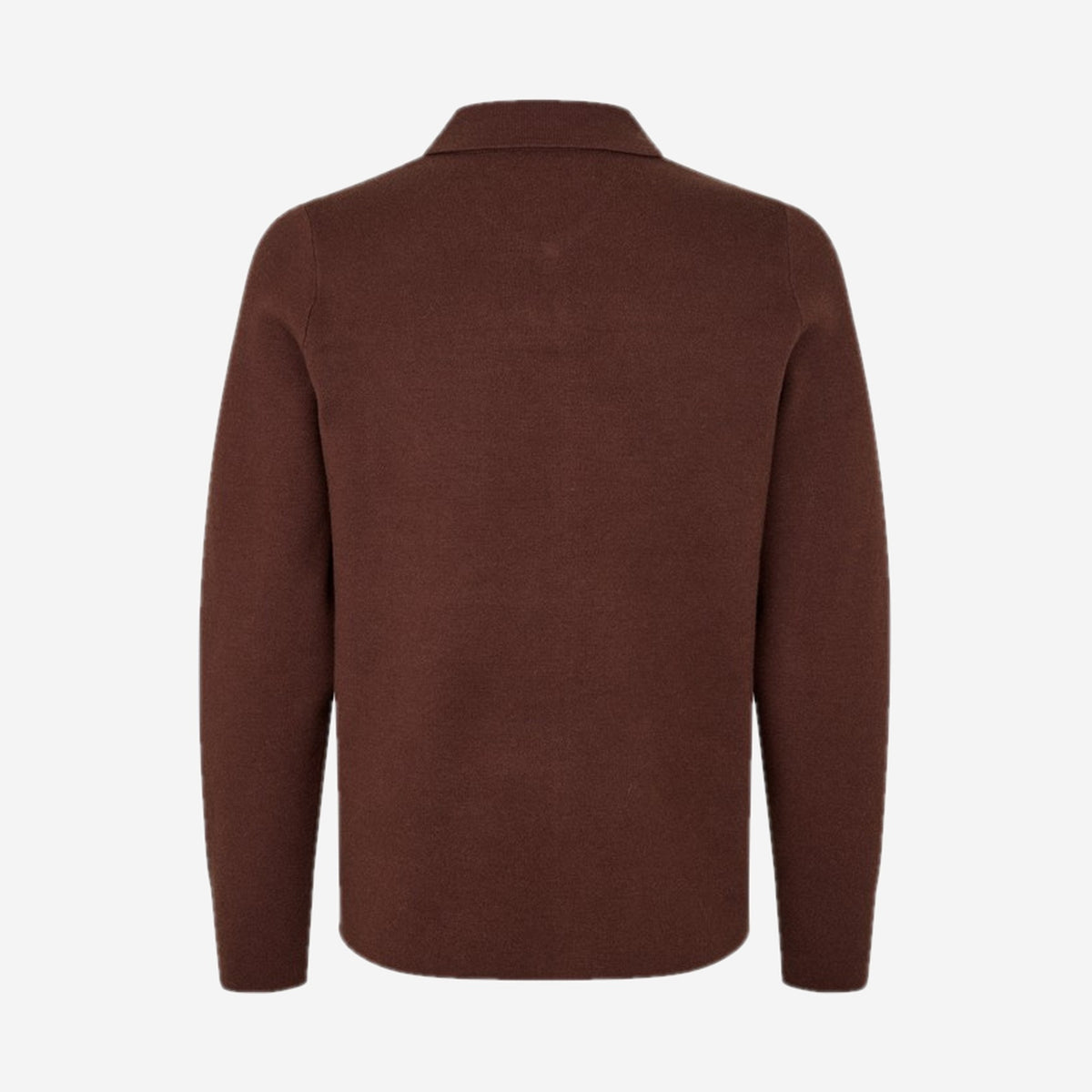 Packshot de dos du cardigan Guna X zip Bitter Chocolate en maille viscose ECOVERO, Samsøe Samsøe