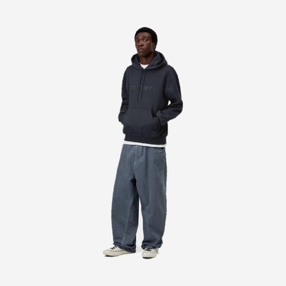 Carhartt WIP Hooded Carhartt Sweatshirt Dark Navy/Dark Scarab, porté, vue en pied