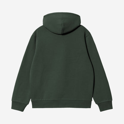 Carhartt WIP Hooded Carhartt Sweatshirt Dark Scarab/Palisander, à plat, vue de dos