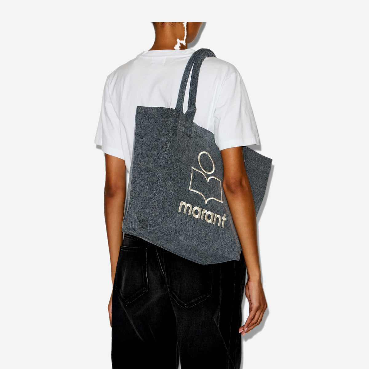 Isabel Marant Small Yenky Faded Black porté à l'épaule