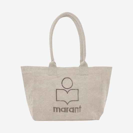 Isabel Marant Yenky Zipped Cream, cabas zippé en toile de coton délavée crème avec logo Marant brodé, chez For The Week à Ajaccio