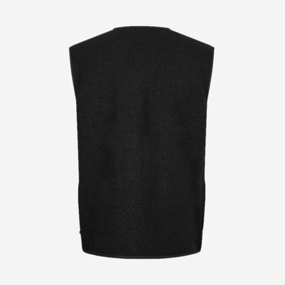 Packshot de dos du gilet sans manches Sahannes vest Black en laine feutrée, Samsøe Samsøe