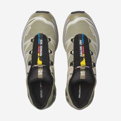 Salomon XT-6 GTX Eucalyptus / Silver Sage, vue de trois-quarts