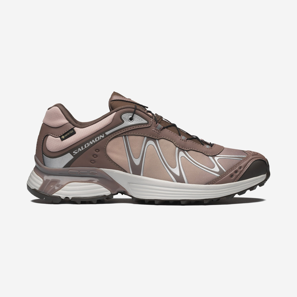 Salomon XT-Whisper GTX Iron Shadow Gray Black Olive, sneaker XT-Whisper GTX, vue de profil, disponible chez Size à Ajaccio