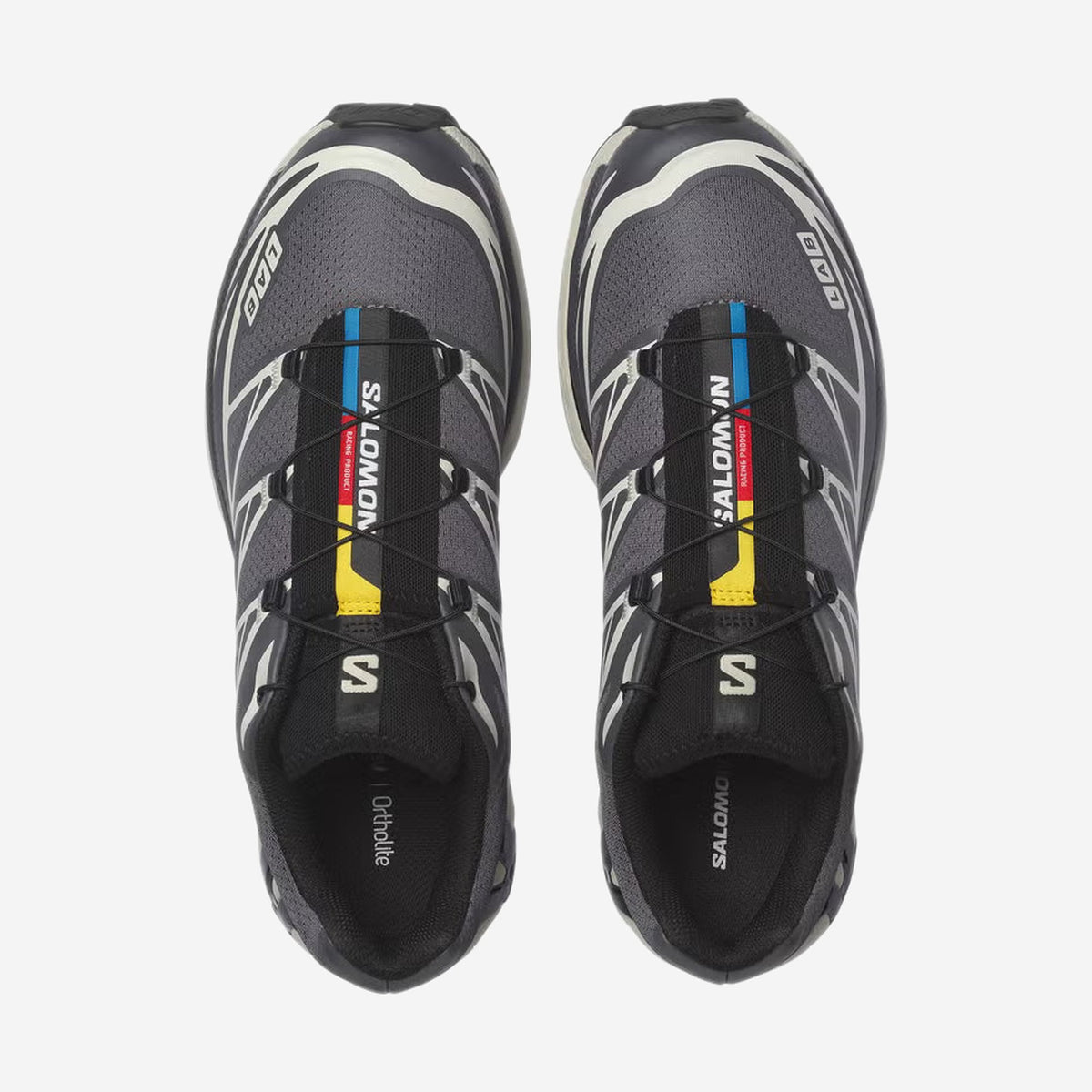 Salomon XT6 Black / Asphalt, vue de trois-quarts