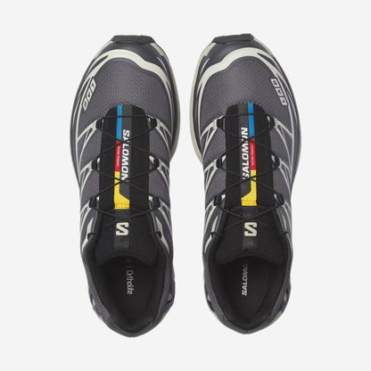 Salomon XT6 Black / Asphalt, vue de trois-quarts