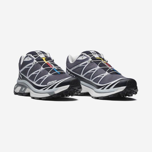 Salomon XT6 Grisaille / Blue Nights, vue de profil