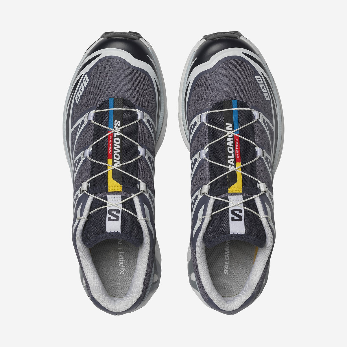 Salomon XT6 Grisaille / Blue Nights, vue de trois-quarts