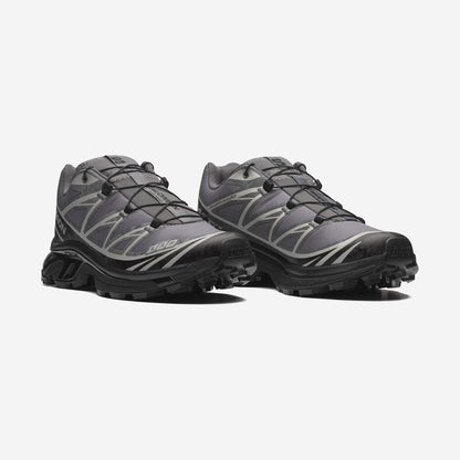 Salomon XT6 Protective Castlerock Black Paloma, paire de trois-quarts