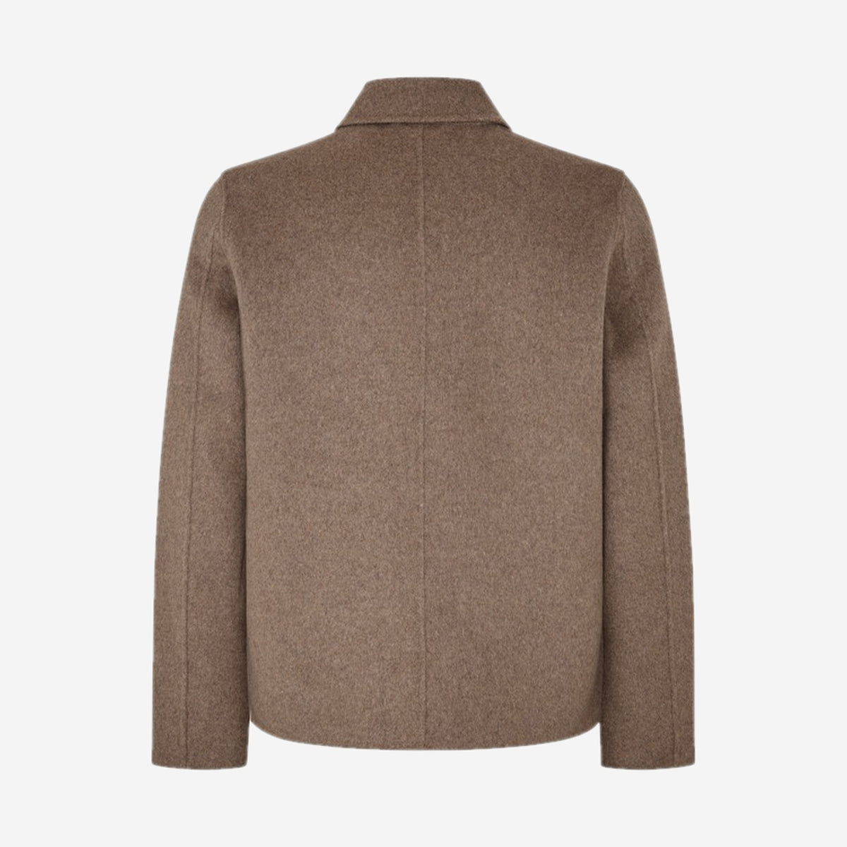 Packshot de dos de la veste Sapaulo Lead Gray Mel. Samsøe Samsøe en laine recyclée mélangée, couture milieu dos