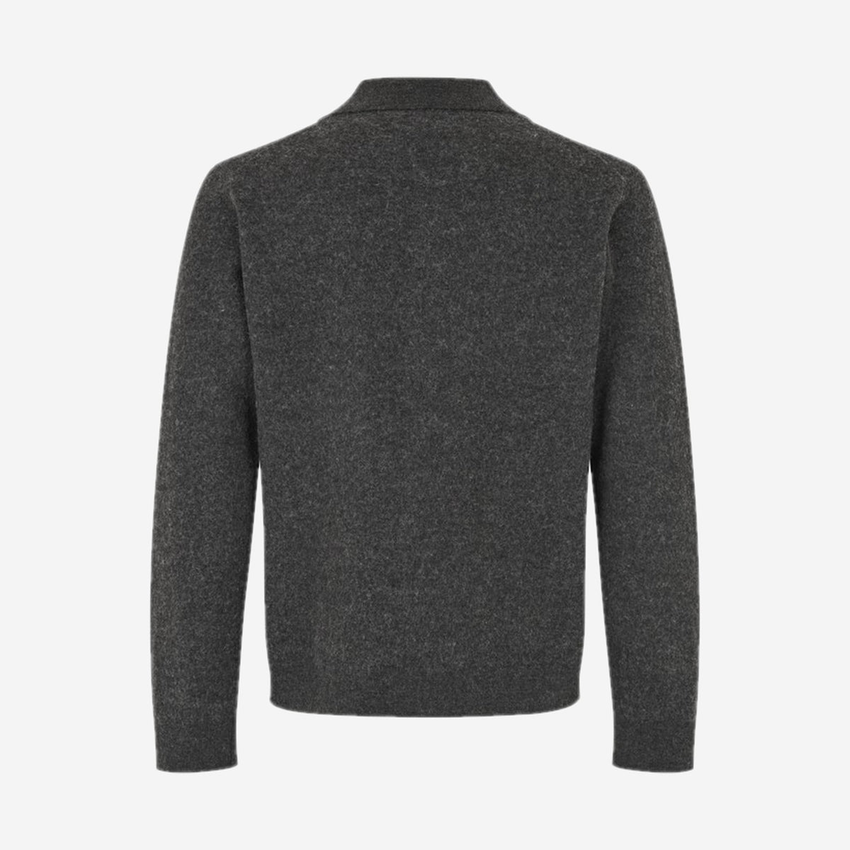 Packshot de dos du cardigan Sarichard Dark Grey Mel. en 100 % laine mérinos, Samsøe Samsøe
