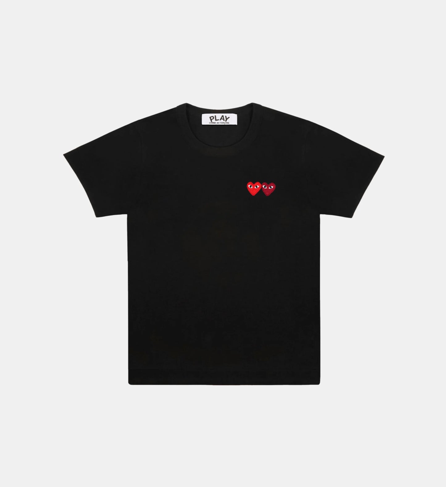CDG Play Tshirt Double Heart Black