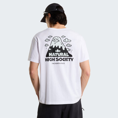 The North Face T-shirt Natural High Society Blanc, porté de dos, chez For The Week Ajaccio