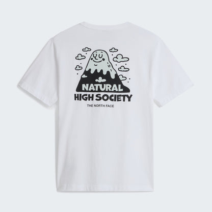 The North Face T-shirt Natural High Society Blanc, de dos à plat, imprimé, chez For The Week Ajaccio