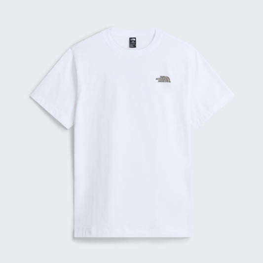 The North Face T-shirt Stone Logo Blanc, de face à plat, chez For The Week Ajaccio
