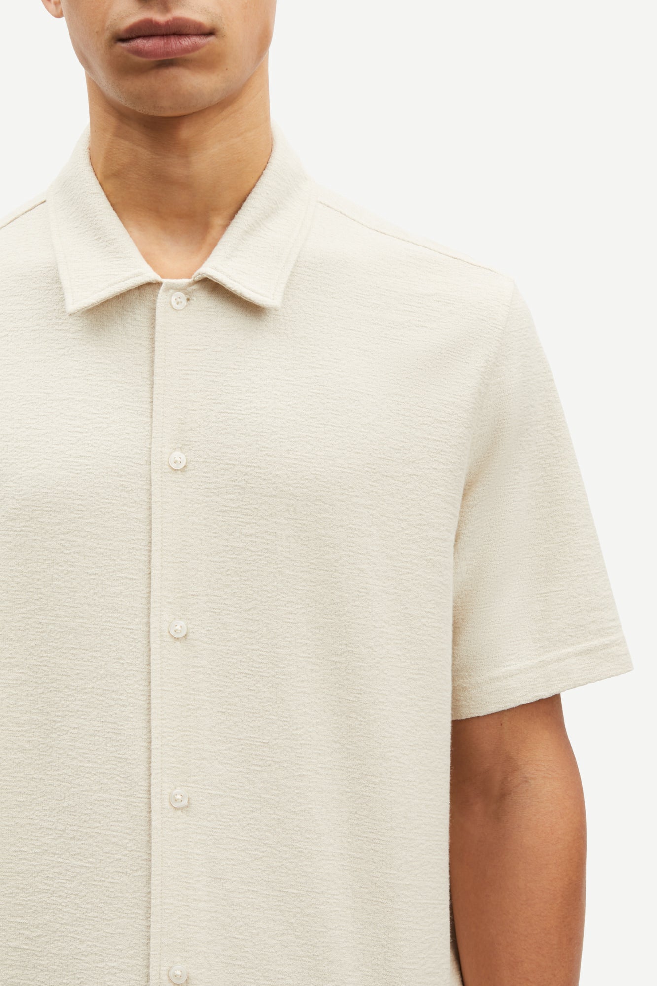 Samsoe Samsoe Kvitsbro Shirt Oatmeal vue de face détails