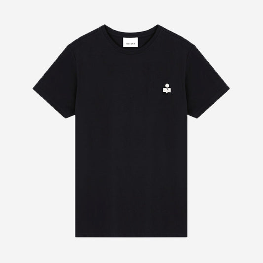 Isabel Marant Tshirt Zafferh Noir, à plat, logo Marant écru sur la poitrine