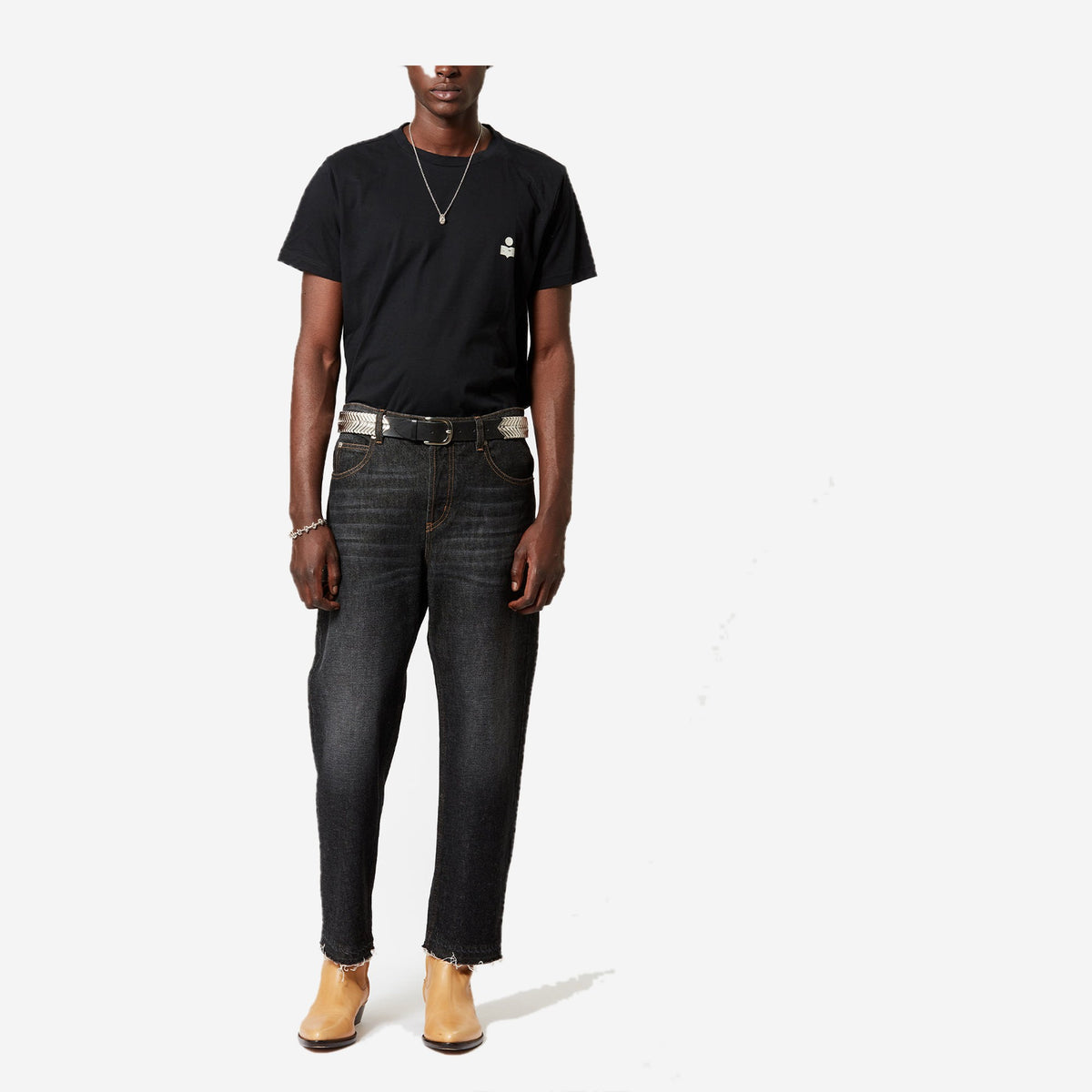 Isabel Marant Tshirt Zafferh Noir, porté, vue en pied
